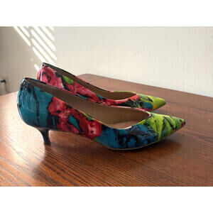 Vionic Josie Pump Heels Shoes Women's Size 11 Black Floral Patent Leather Ortho